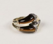 18K GOLD, TIGER'S EYE & DIAMON