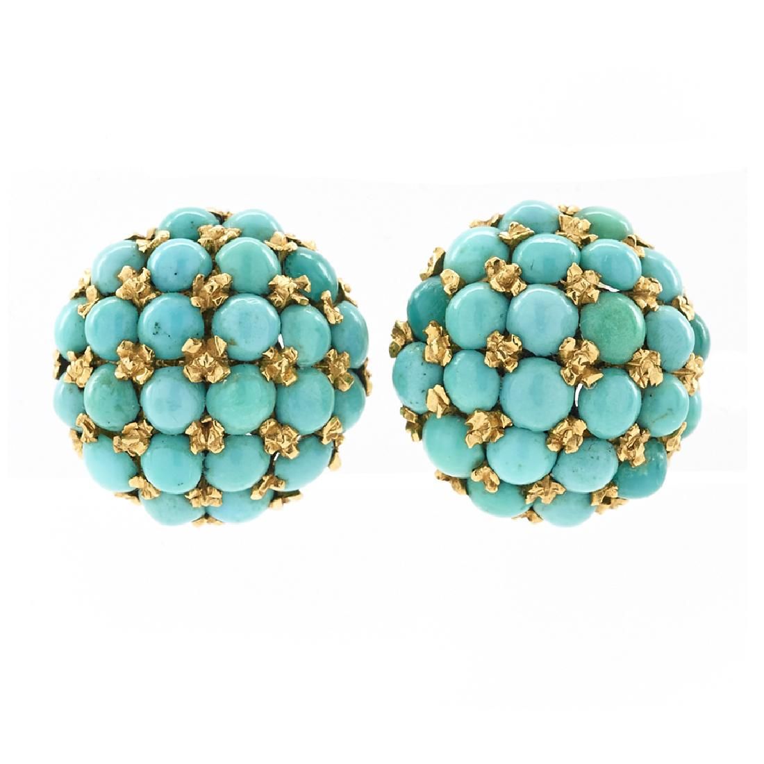 18K GOLD & TURQUOISE I. MAGNIN