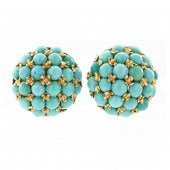 18K GOLD & TURQUOISE I. MAGNIN