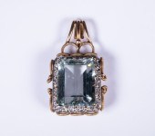 18K GOLD VINTAGE AQUAMARINE &