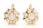 18K GOLD & WHITE ZIRCON DANGLE