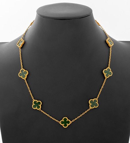 18K GREEN CHALCEDONY ALHAMBRA STYLE