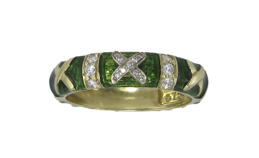 18K HIDALGO DIAMOND ENAMEL KISS