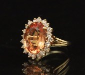 18K IMPERAL GOLDEN TOPAZ AND D