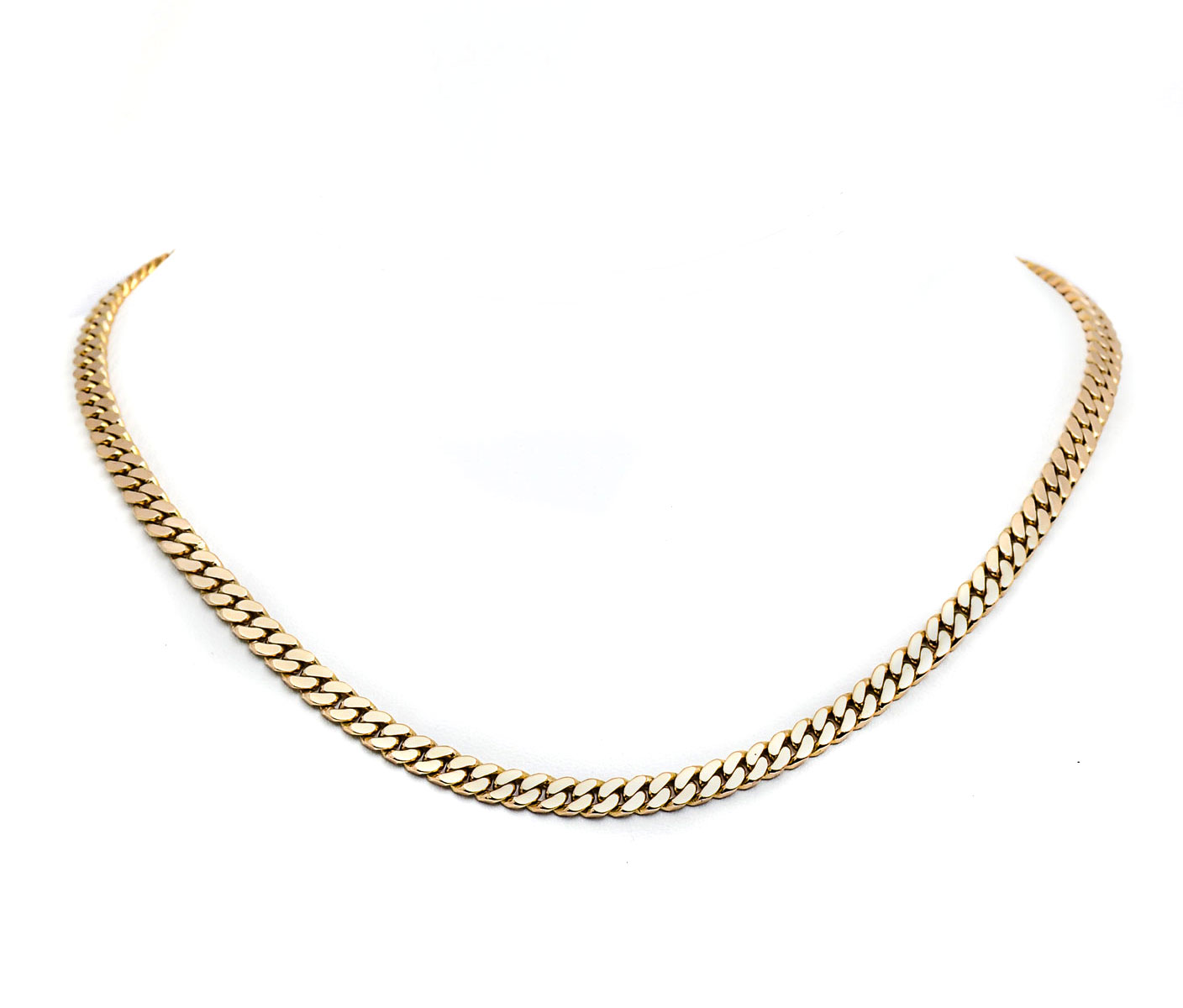 18K ITALIAN SOLID FLAT CURB LINK