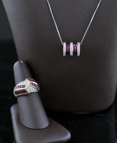 18K LADIES RUBY AND DIAMOND RI