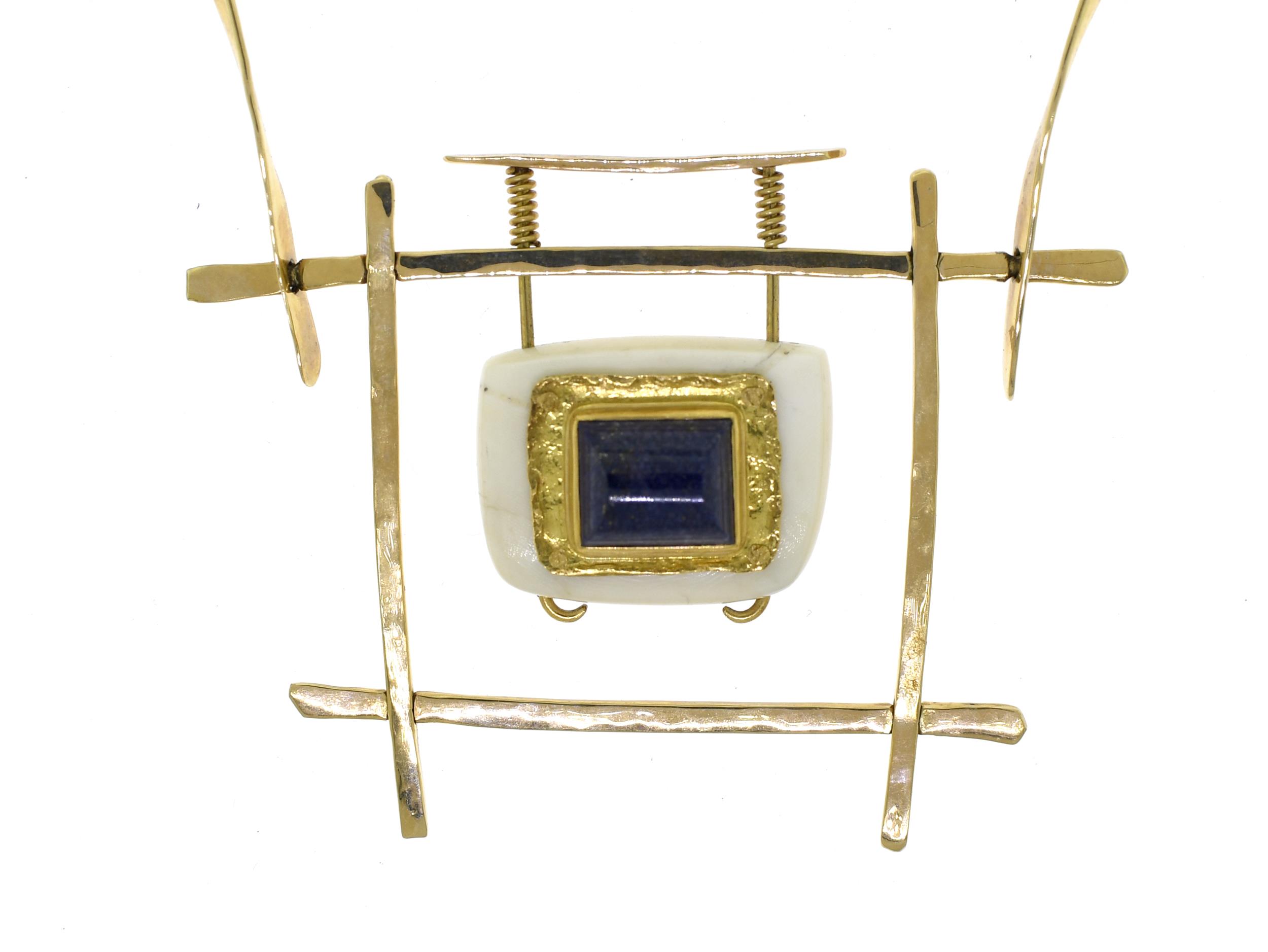18K LAPIS ISIS PENDANT W/ HAND