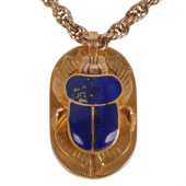 18K LAPIS LAZULI SCARAB PENDAN
