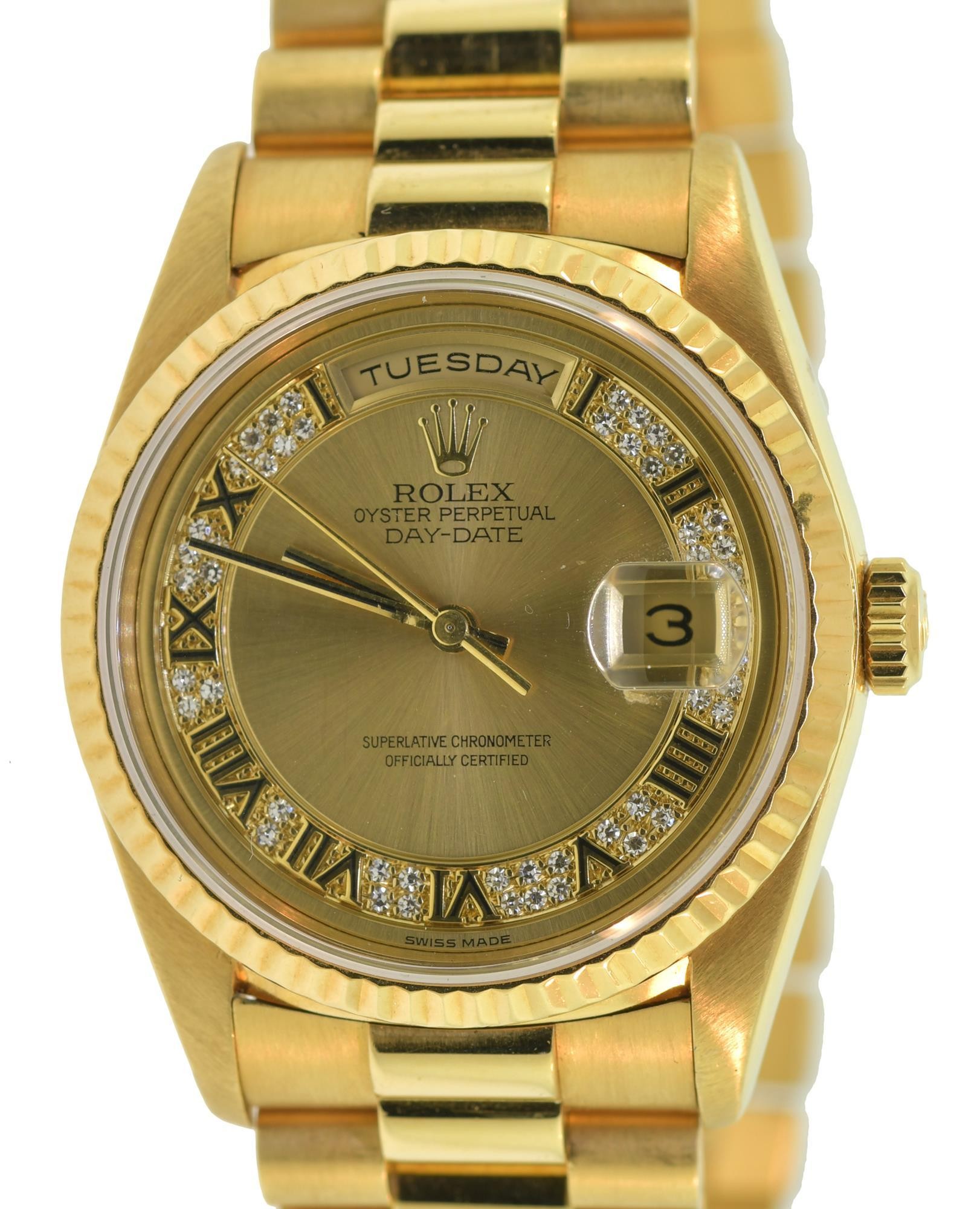 18K MEN’S PRESIDENT ROLEX WATCH.