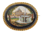 18K MICRO MOSAIC PIN, SURROUND