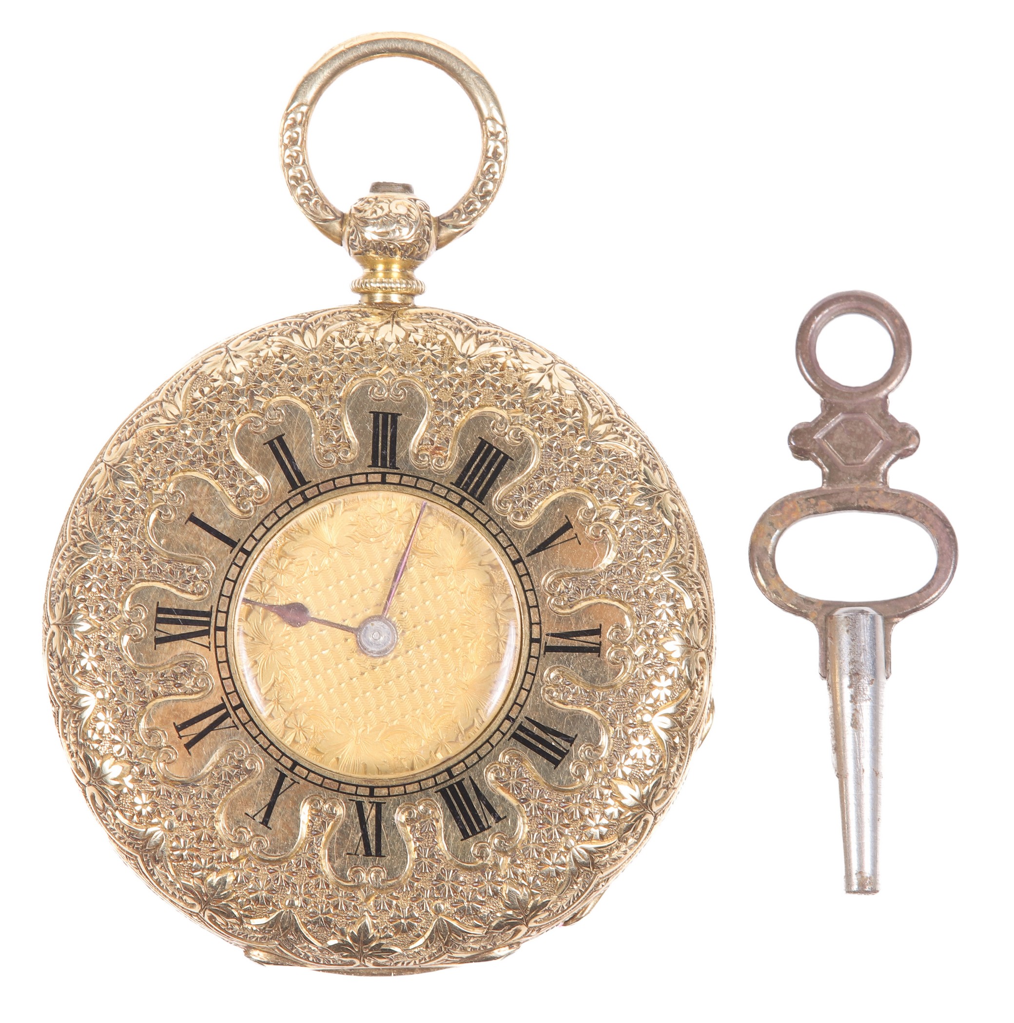 18K Mottu Geneve Half Hunter Pocket