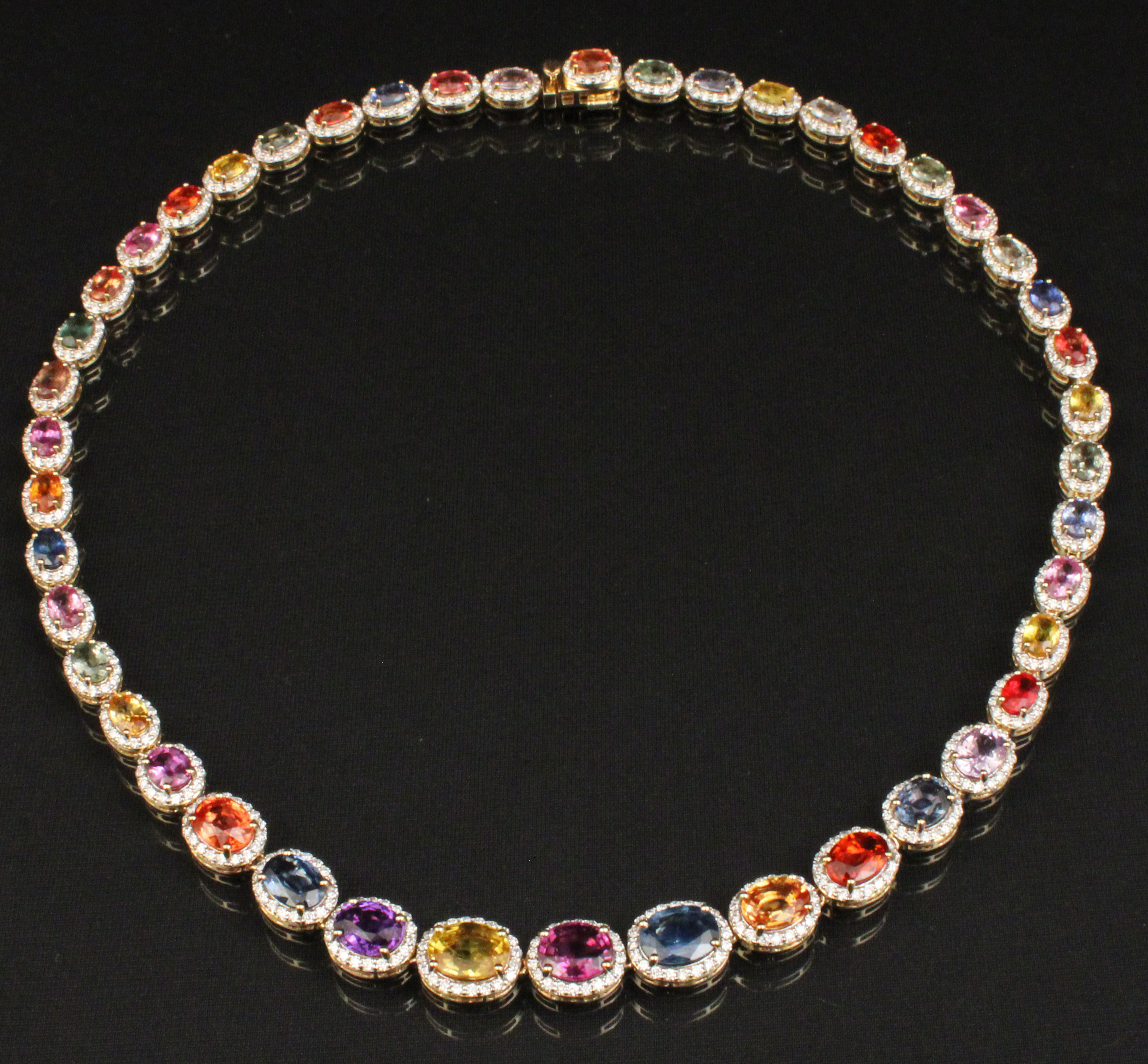 18K MULTI-COLOR SAPPHIRE AND