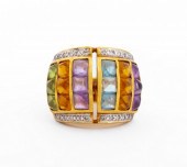 18K MULTI-COLORED GEMSTONE DIA