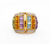 18K MULTI-COLORED GEMSTONE DIA
