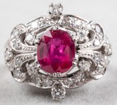 18K NATURAL BURMESE RUBY & DIA