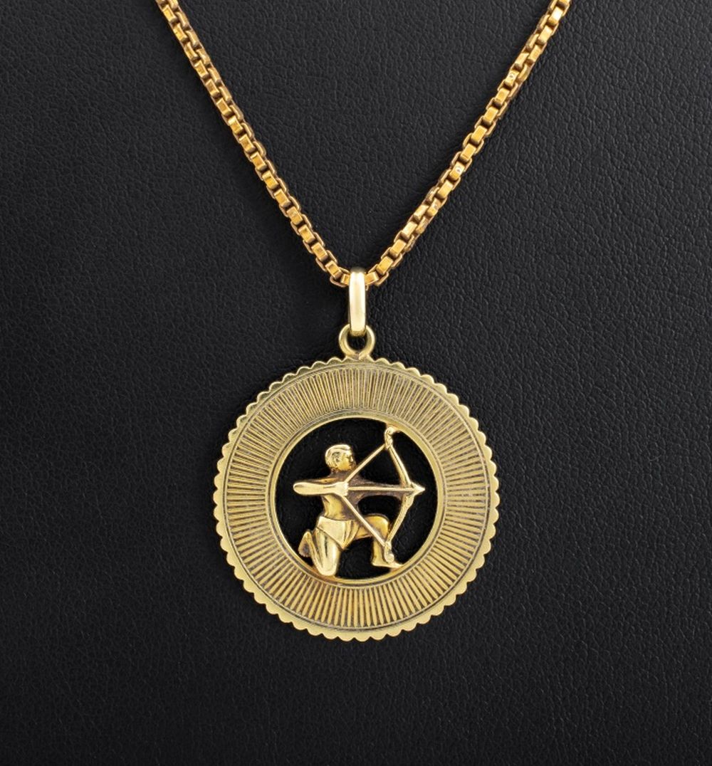 18K NECKLACE & 14K CUPID PENDANT