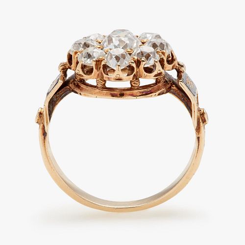 18K OLD MINE DIAMOND CLUSTER
