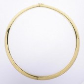 18K OMEGA COLLAR NECKLACE, 17"
