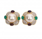 18K PEARL, DIA., AMETHYST & CH