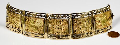 18K PERUVIAN LINK BRACELET, 88.7