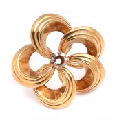 18K PINWHEEL PIN: 18K yellow g