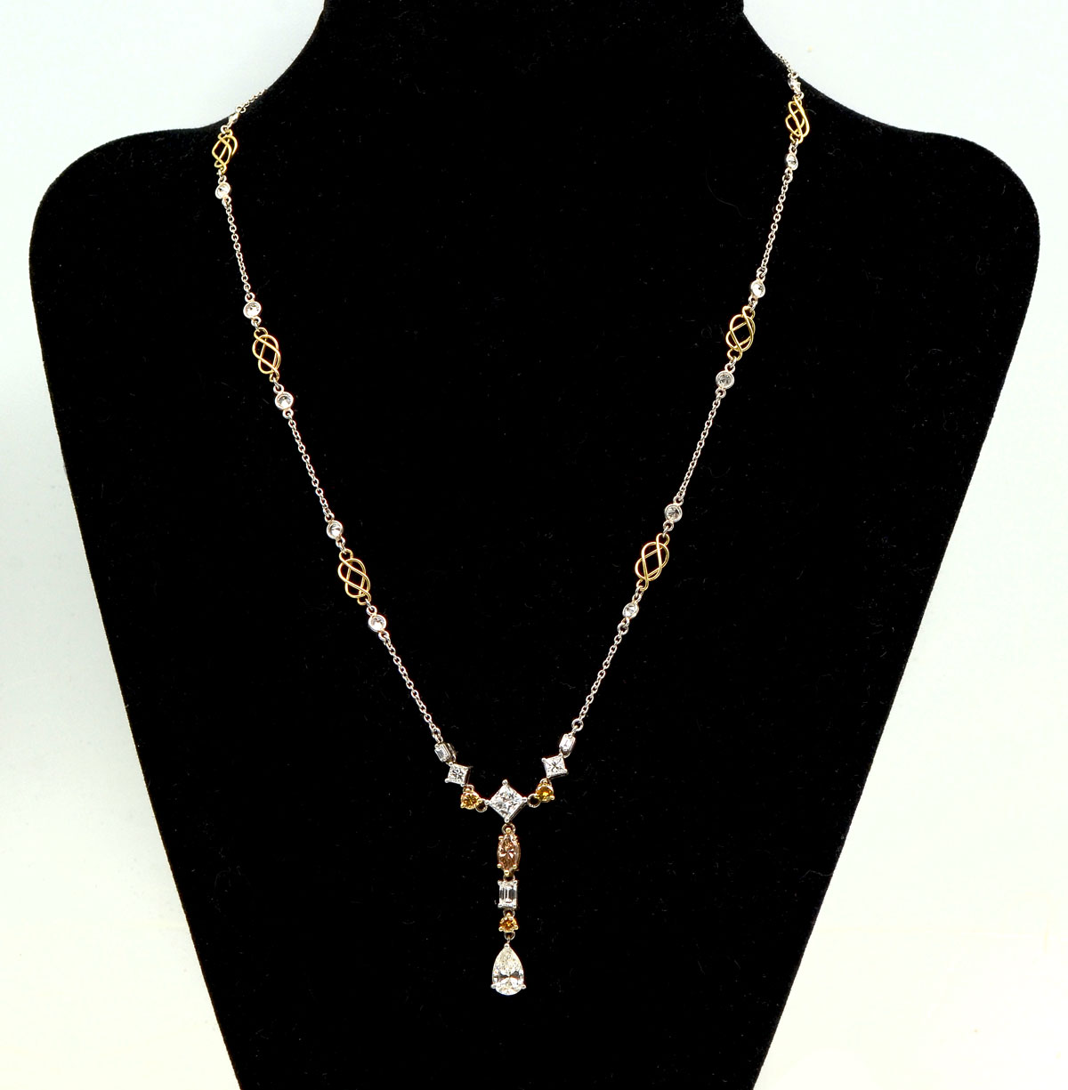 18K & PLATINUM 3.74 CTW FANCY &