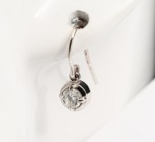 18K PLATINUM DIAMOND DANGLE EA