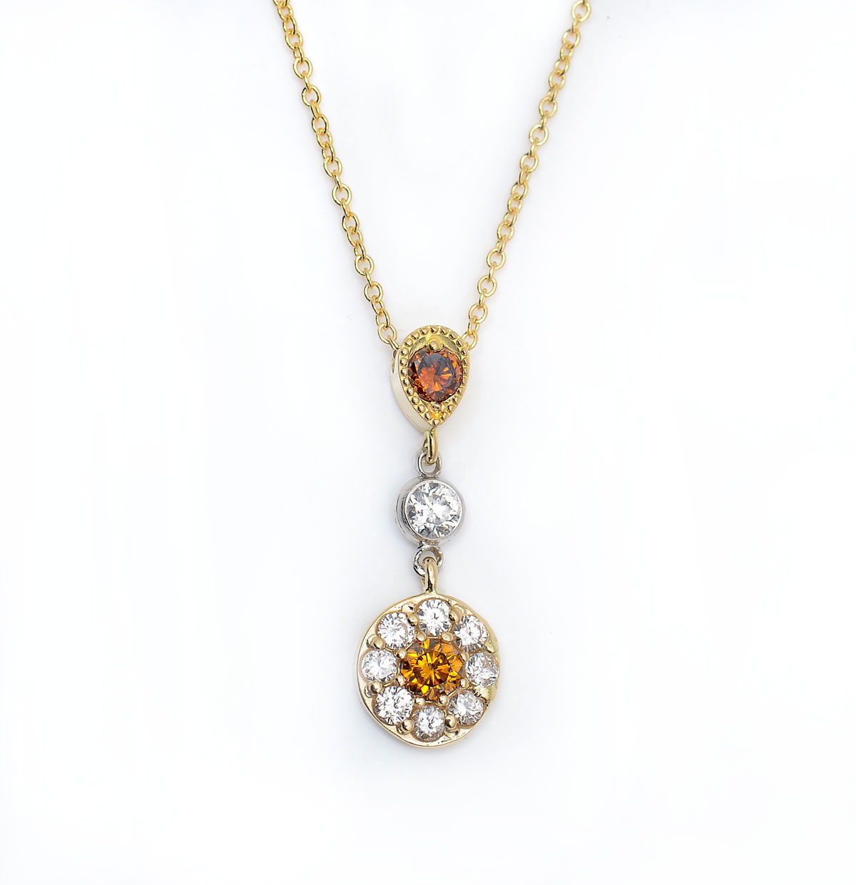 18K & PLATINUM ORANGE & WHITE