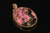 18K RHODONITE AND GEMSTONE PEN