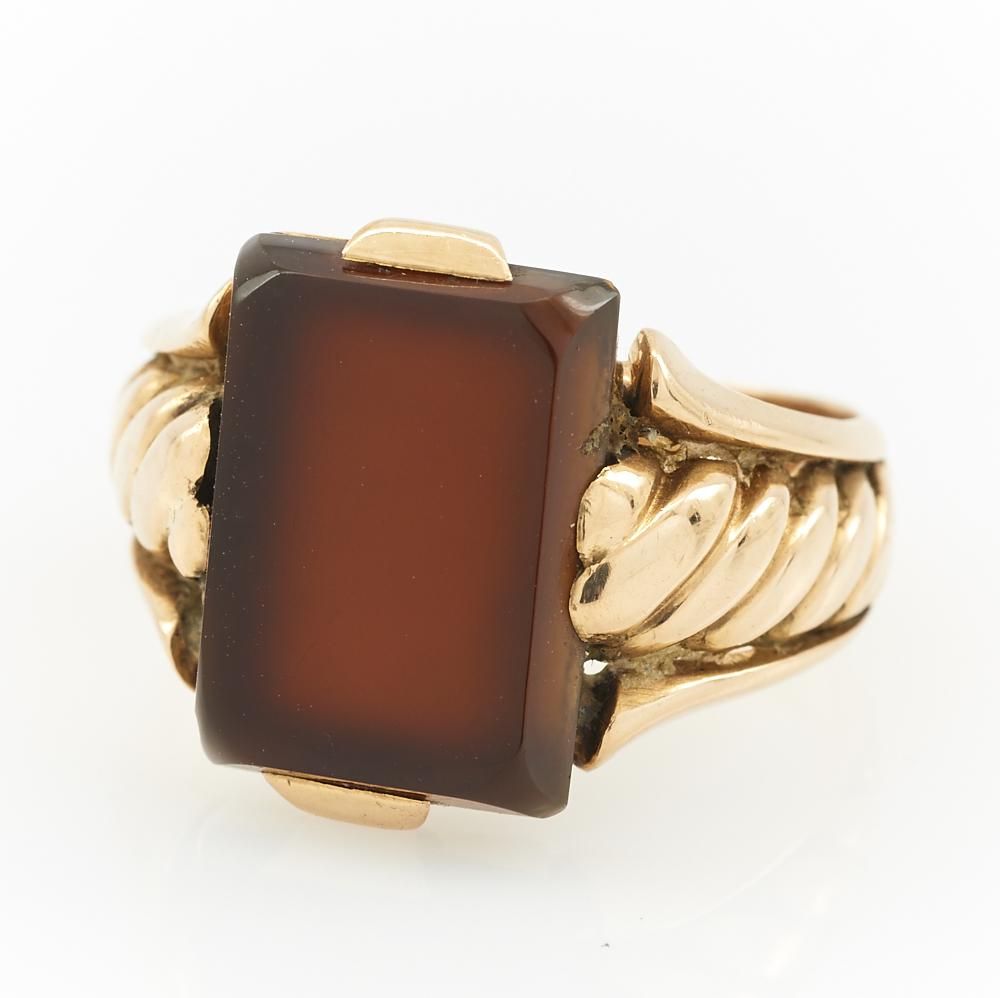 18K ROSE GOLD & SARDONYX RING18k