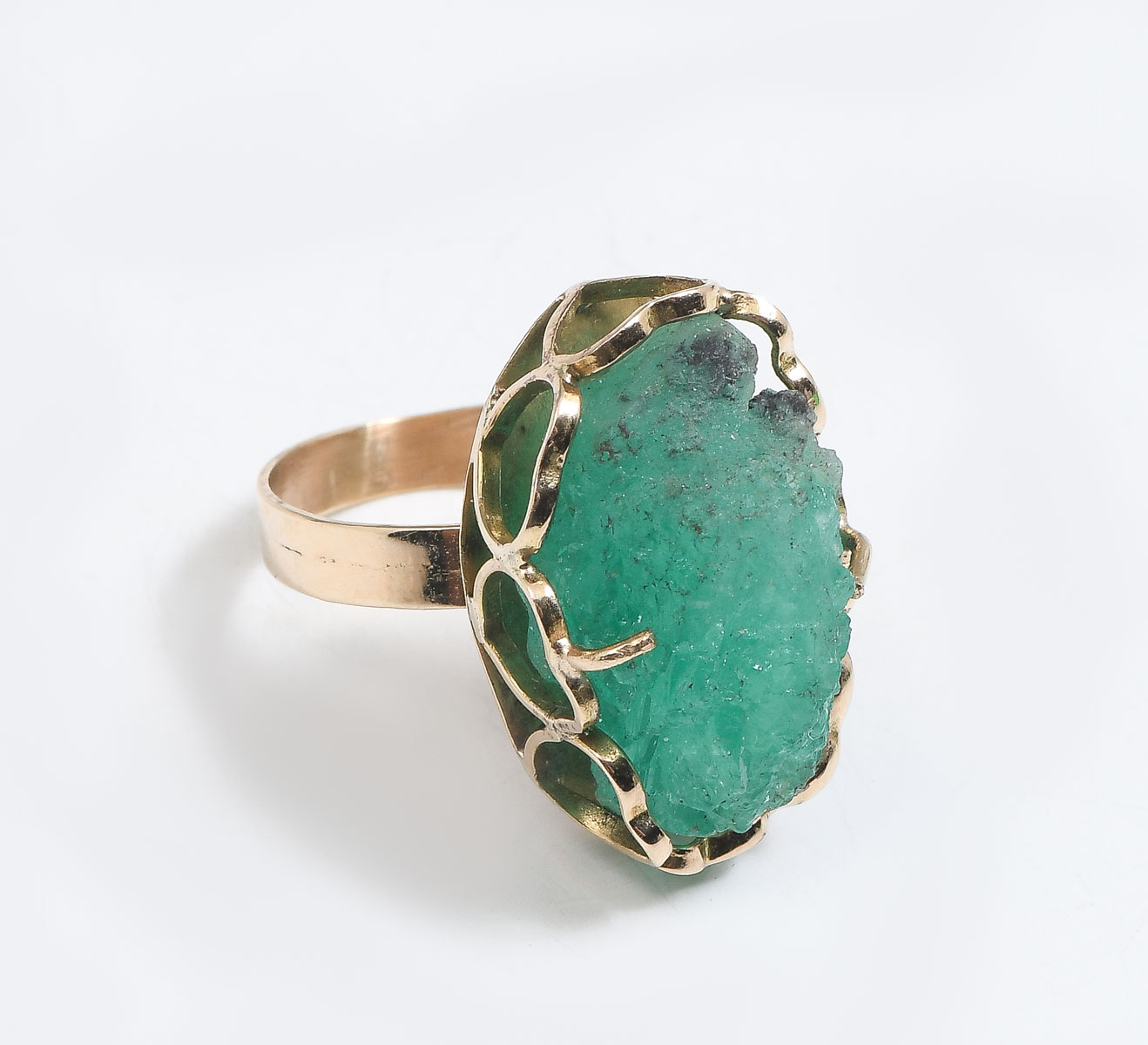 18K ROUGH CUT/ UNPOLISHED EMERALD
