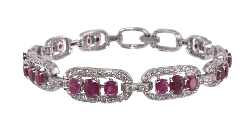 18K RUBY AND DIAMOND BRACELET: