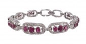 18K RUBY AND DIAMOND BRACELET: