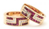18K RUBY & DIAMOND EARRINGSLad