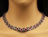 18K RUBY, DIAMOND & ONYX NECKL