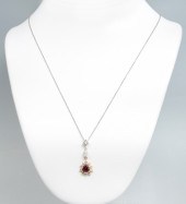 18K RUBY & DIAMOND PENDANT & P
