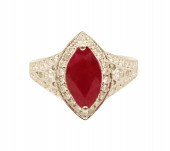 18K RUBY & DIAMOND RING W/GIA