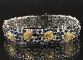 18K SAPPHIRE AND DIAMOND BRACE