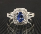 18K SAPPHIRE AND DIAMOND RING