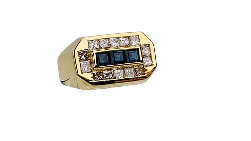 18K SAPPHIRE AND DIAMOND RING18K
