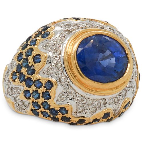 18K SAPPHIRE AND DIAMOND