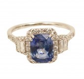 18K SAPPHIRE & DIAMOND RING W/