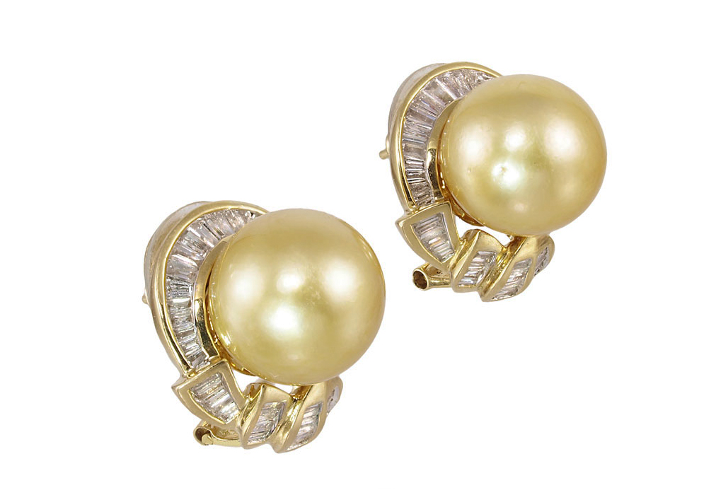 18K SOUTH SEA GOLDEN PEARL AND