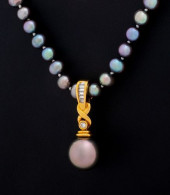 18K TAHITIAN PEARL DIAMOND ENH
