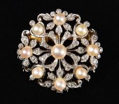 18K TIFFANY PEARL AND DIAMOND