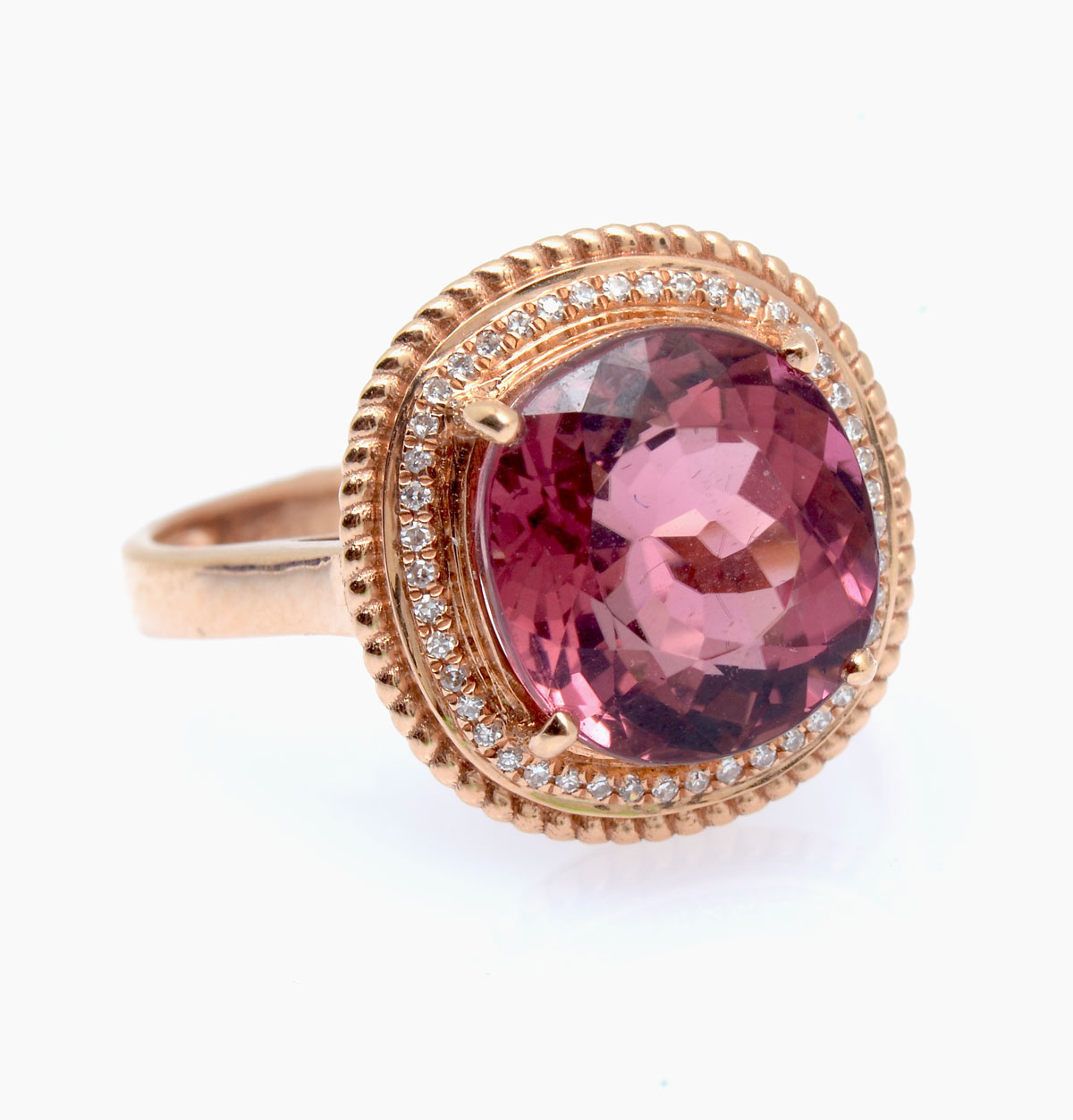 18K TOURMALINE & DIAMOND RING: