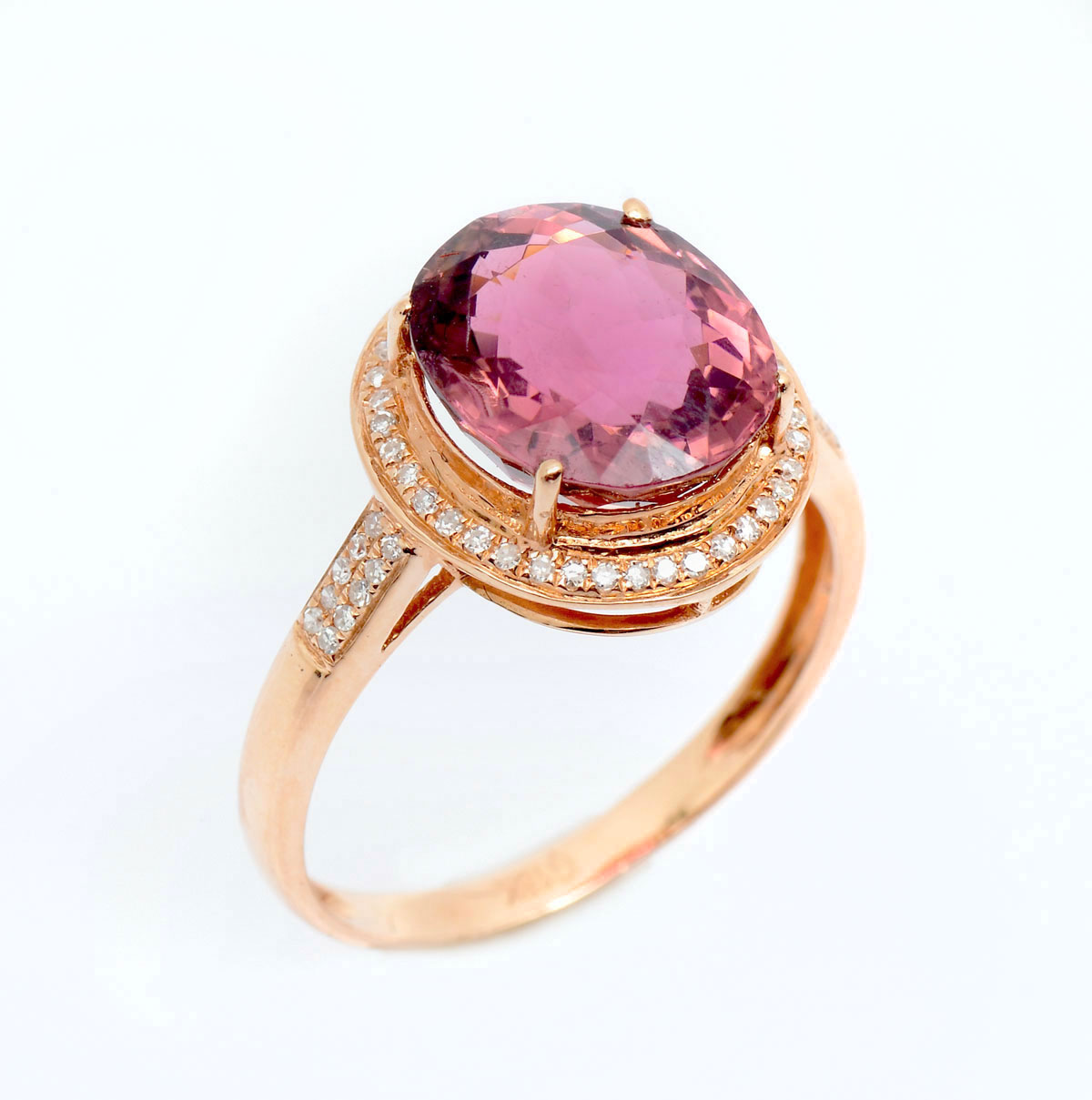 18K TOURMALINE & DIAMOND RING: