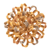 18K TRI-COLOR FLOWER PIN<br>18