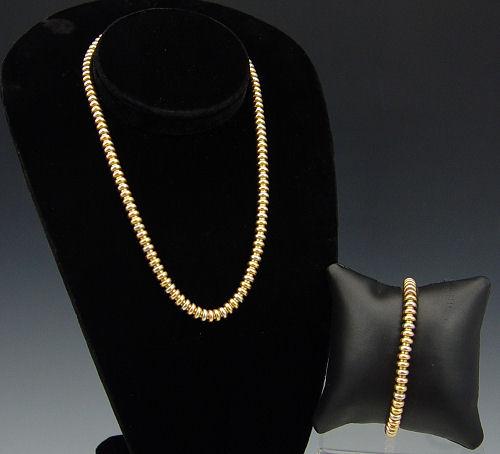 18K TRI COLORED GOLD NECKLACE