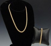 18K TRI COLORED GOLD NECKLACE
